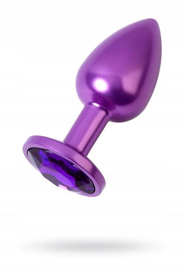 Purple anal plug TOYFA Metal with purple round shaped gem
