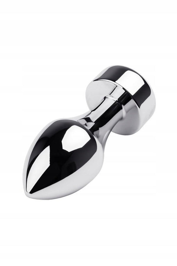 Silver anal plug TOYFA Metal with white round shaped gem