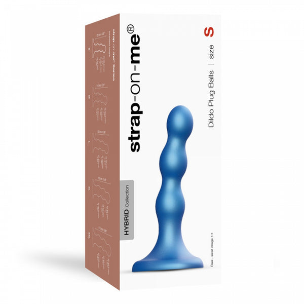 DILDO PLUG BALLS METALLIC BLUE   S