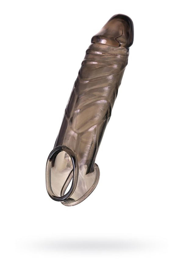 ToyFa XLover, Penis sleeve, for enlargement, TPE, transparent black, 15.5 cm