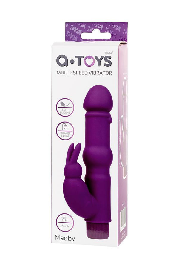 A TOYS, Vibrator with clitoral stim, Silicone, Purple, 18 cm