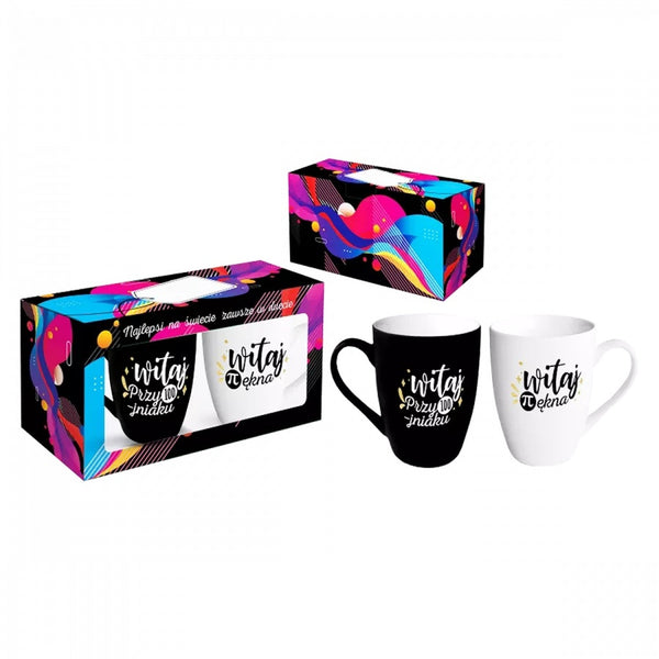 Kubki ON&ONA Witaj przystojniaku/Witaj piękni   zestaw dwóch kubków Baryłka soft 300ml