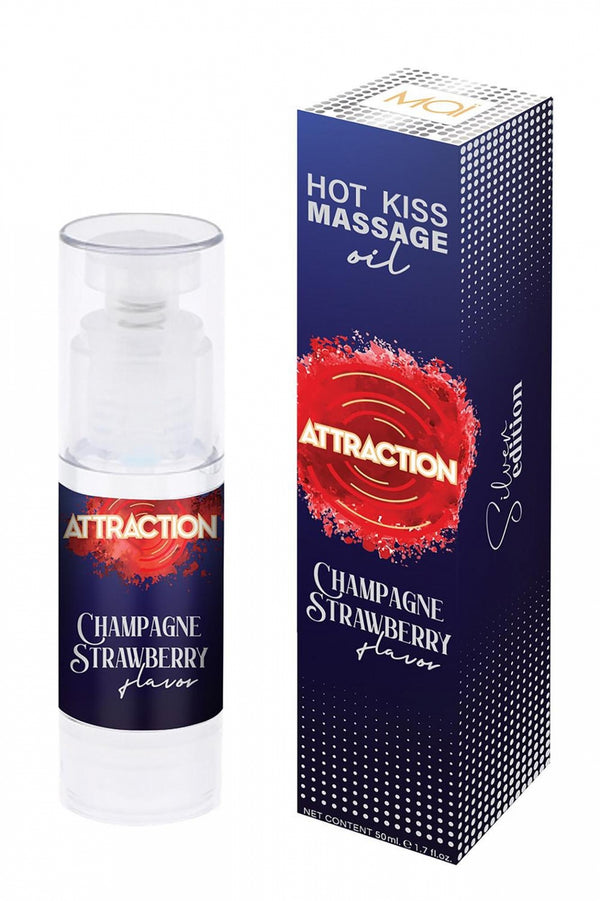 MASSAGE OIL  ATTRACTION CHAMPAGNE STRAWBERRY 50 ML