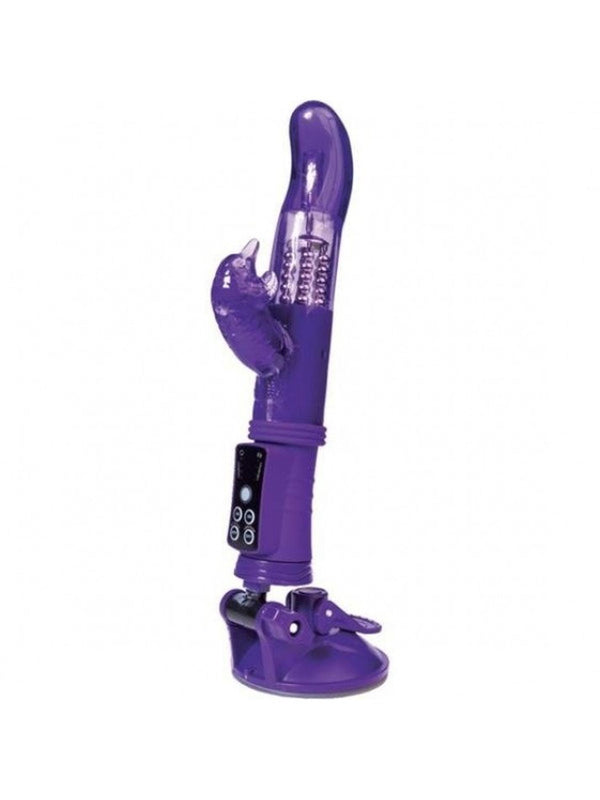 A TOYS, Vibrator with clitoral stimulator, TPR, purple, 22.5 cm