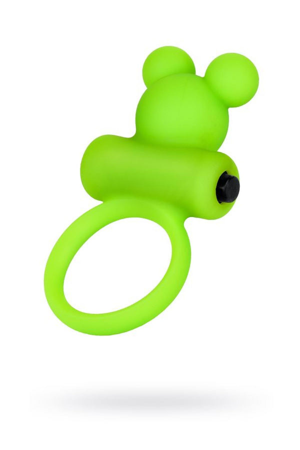 Cock ring A Toys with vibro bullet; green