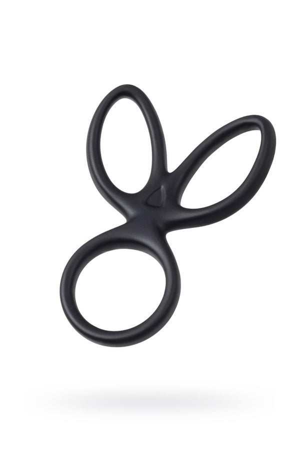 A TOYS Triple penis ring KRAKEN, silicone, black, 10 cm