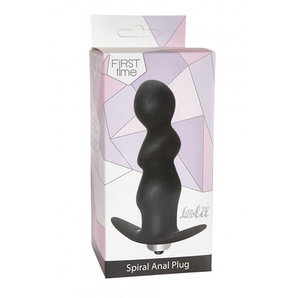 Plug Anal Spiral Vibrating Black