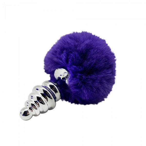 Plug Metal Anal Fluffly Twist Plug S Dark Purple