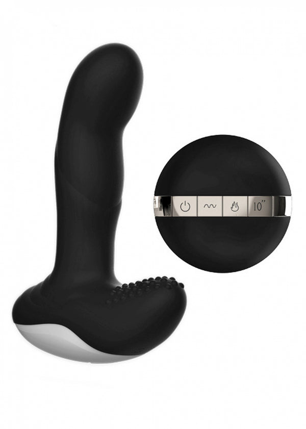 Silicone Massager USB 7 Function + Pulsator / Heating BLACK vibrator