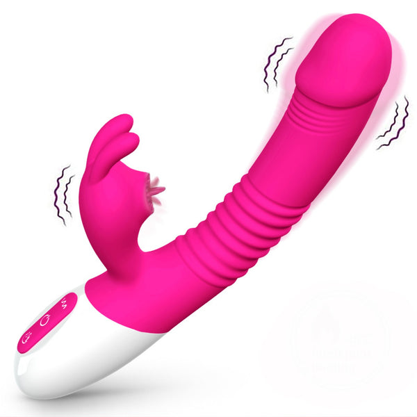 Wibrator  Silicone Vibrator USB 7 Powerful Licking and Thrusting Modes