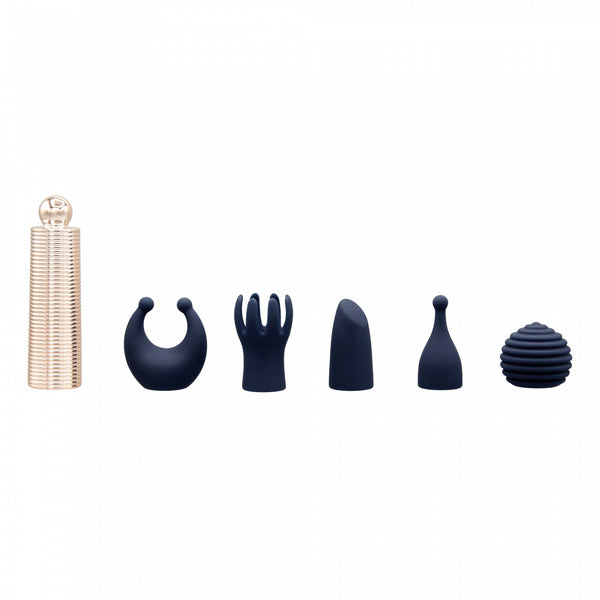 Pillow Talk Secrets Choices 6 Piece Mini Massager Set Navy Blue/Rose Gold