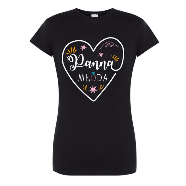 Czarna koszulka damska Panna Młoda  M