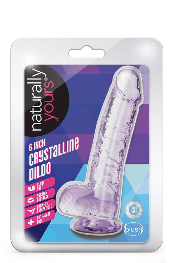 NATURALLY YOURS 6 CRYSTALLINE DILDO AMETHYST