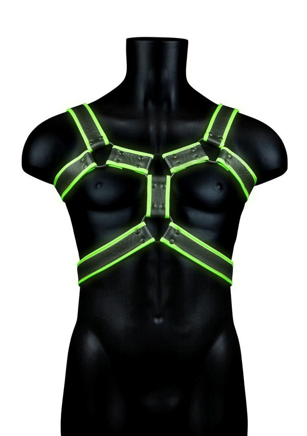 Body Harness   Glow in the Dark   Neon Green/Black   L/XL