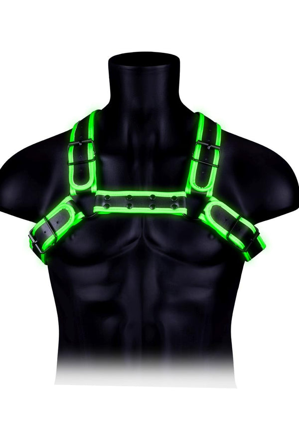 Buckle Bulldog Harness GitD Neon Green/Black S/M