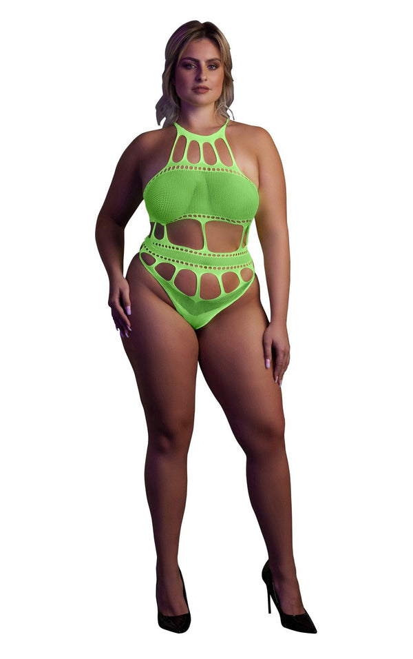 Body with Grecian Neckline   Neon Green   XL/XXXXL