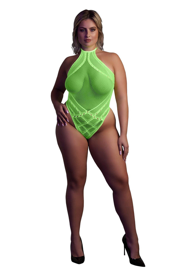 Body with Halter Neck   Neon Green   XL/XXXXL