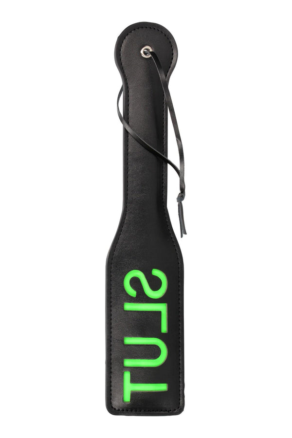 Slut Paddle Glow in the Dark Black/Neon Green