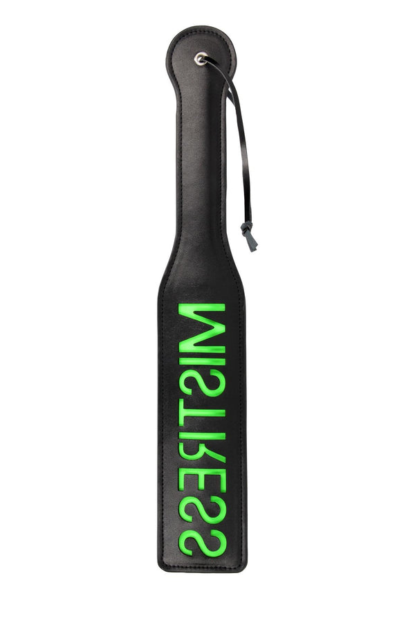 Mistress Paddle Glow in the Dark Black/Neon Green