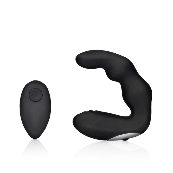 Bent Vibrating Prostate Massager with Remote Control   Black