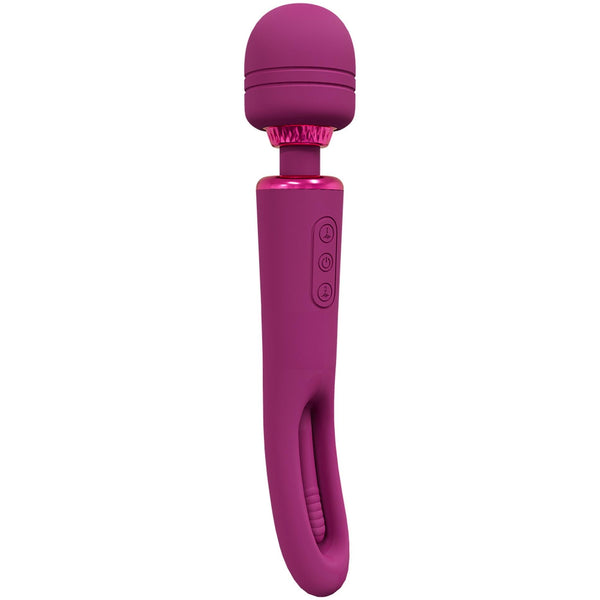 VIVE Kiku Rechargeable Double Ended Wand with Innovative G Spot Flapping Stimulator Pink