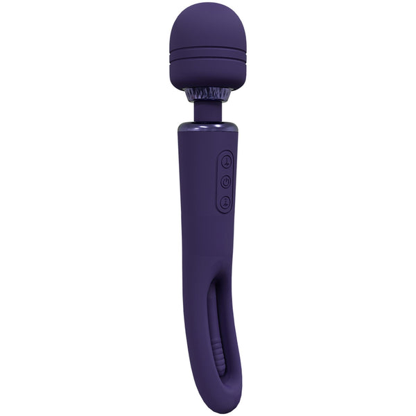 VIVE Kiku Rechargeable Double Ended Wand with Innovative G Spot Flapping Stimulator Purple