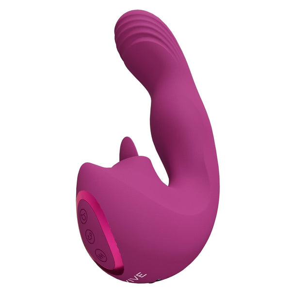 VIVE Yumi Rechargeable Triple Motor G Spot Finger Motion Vibrator and Flickering Tongue Stimulator