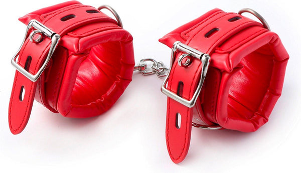 Fetish Fever   Cuffs with chain   Red