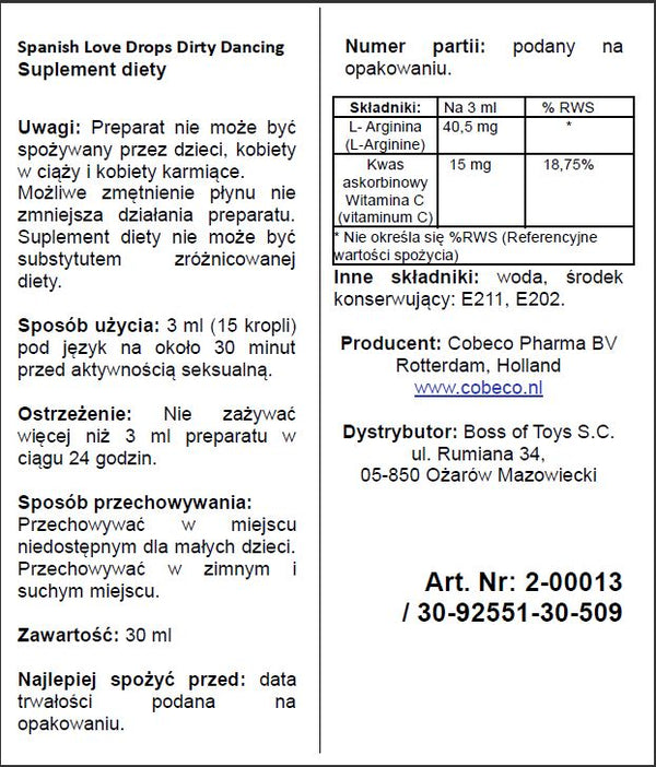 Supl.diety Spanish Love Drops Dirty Dancing 30 ml