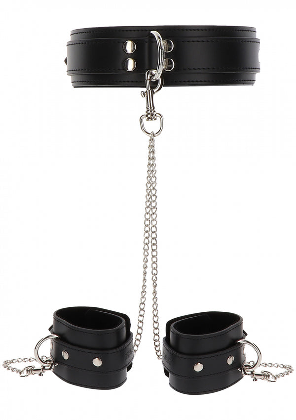 Heavy Collar and Wrist Cuffs Black