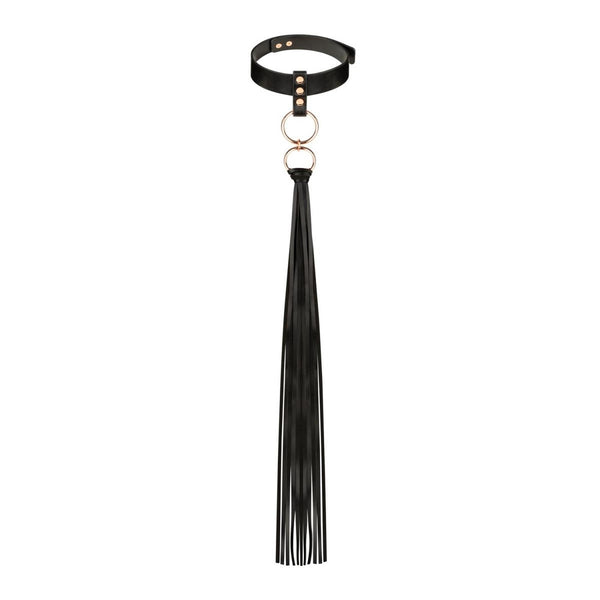 Rosy Gold Collar with Flogger Black