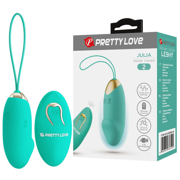 PRETTY LOVE   JULIA Dream chaser 2, Green, Wireless remote control 12 vibration functions