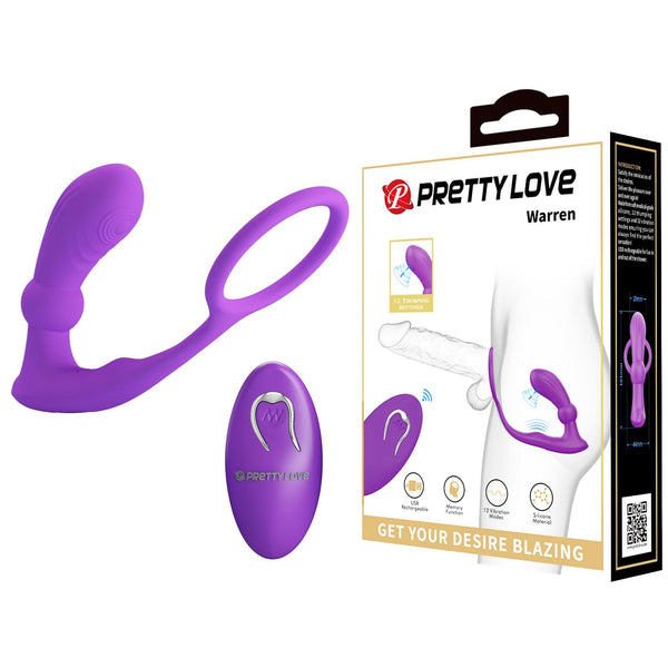 PRETTY LOVE   Warren Purple, Wireless remote control 12 pulse wave settings 12 vibration functions