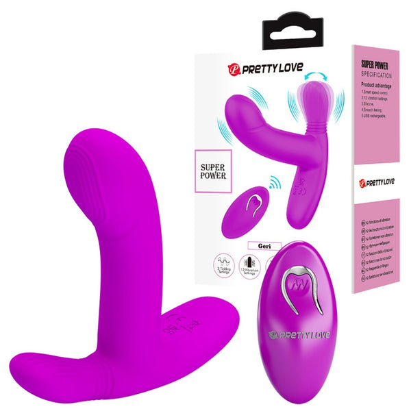 PRETTY LOVE Geri Purple, 12 vibration functions 3 licking settings Wireless remote control