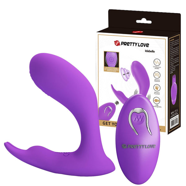 PRETTY LOVE Idabelle Purple, 12 vibration functions 12 pulse wave settings Wireless remote control