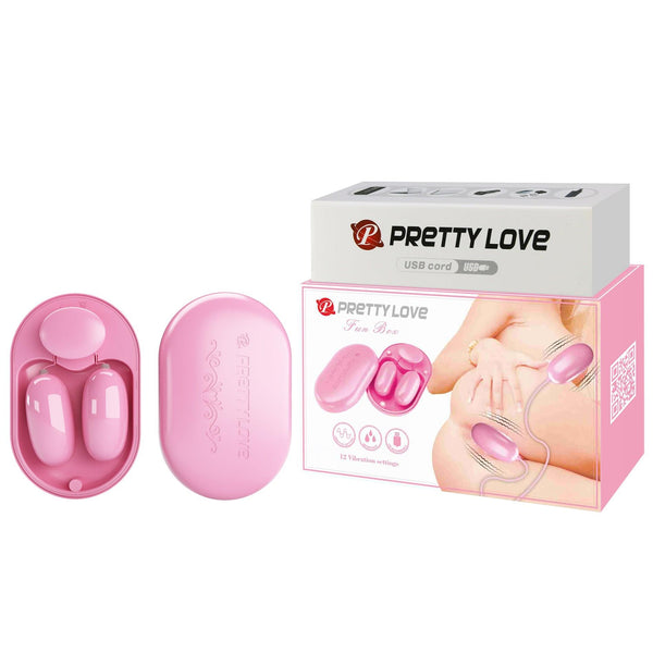 PRETTY LOVE Fun Box Pink, 12 vibration functions