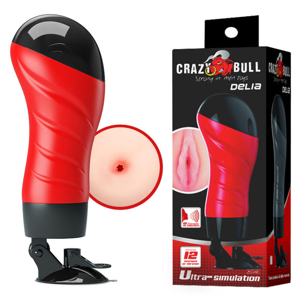 CRAZY BULL   Delia, 12 vibration functions Suction base Sex talk, 2 AAA batteries