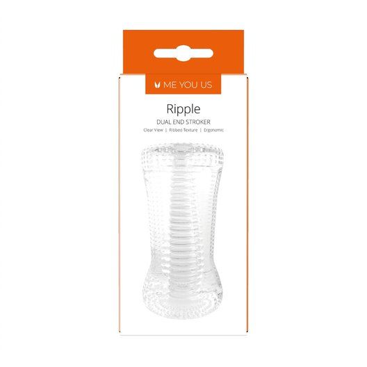Masturbator  Me You Us Ripple Dual End Stroker Male Masturbator Transparent
