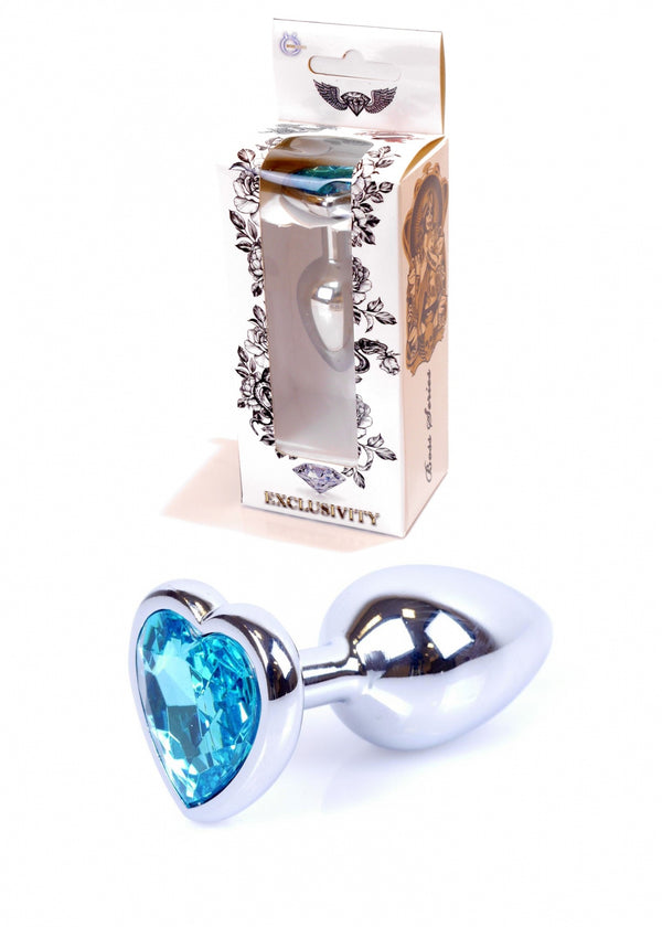 Plug Jewelery Silver Heart PLUG Light Blue