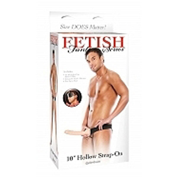 10 Inch Hollow Strap On Light skin tone