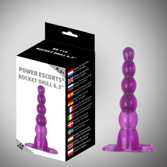 Rocket drill 6.3 inch purple big anal plug 6.3 inch / 16 cm
