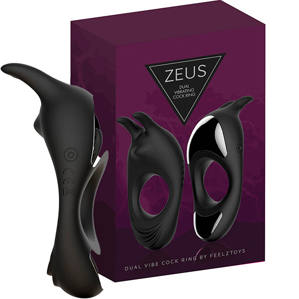 FeelzToys Zeus Dual Vibe Cock Ring Black