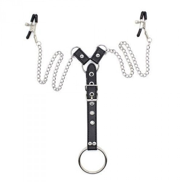 Stymulator Penitence Man Nipples Clamps BLACK