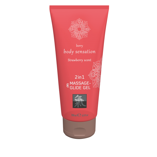 Żel/sprej Shiatsu 2in1 Massage Glide Strawberry scent 200ml.