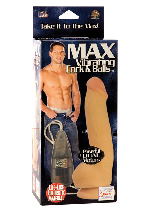 Max Vibrating Cock &amp; Balls Light skin tone