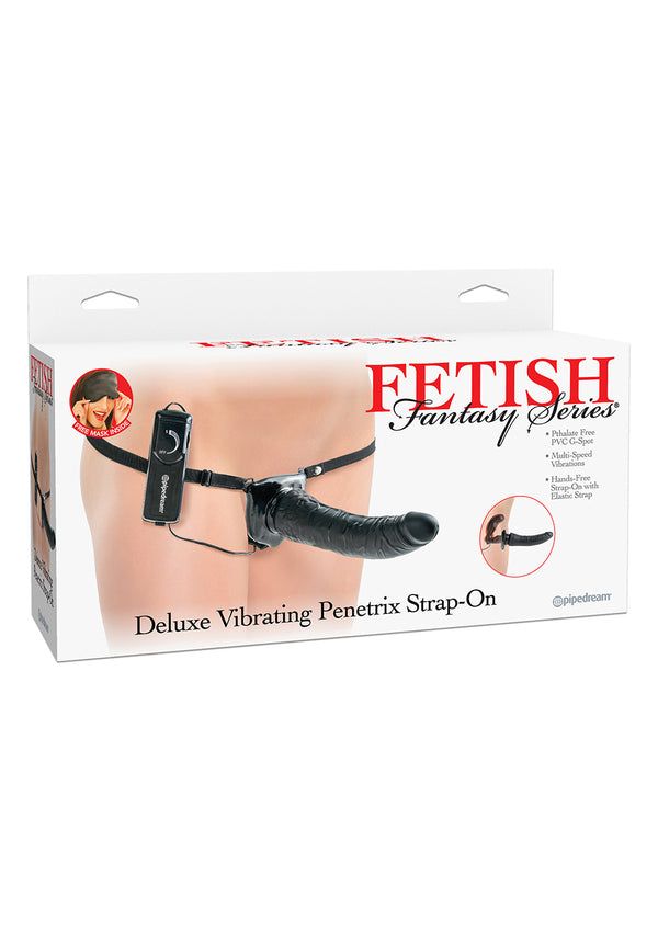 Deluxe Vibrating Strap On Black