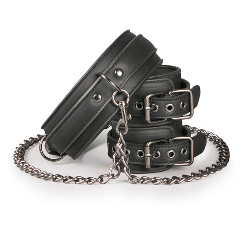 Leather Collar Handcuffs With Handcuffs
