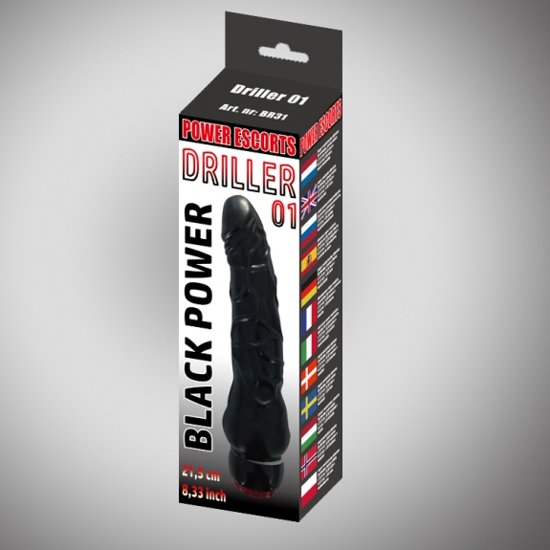 Driller 01 black 21.5 cm realistic vibrating