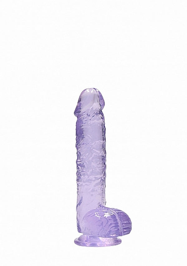 6 / 15 cm Realistic Dildo With Balls   Purple