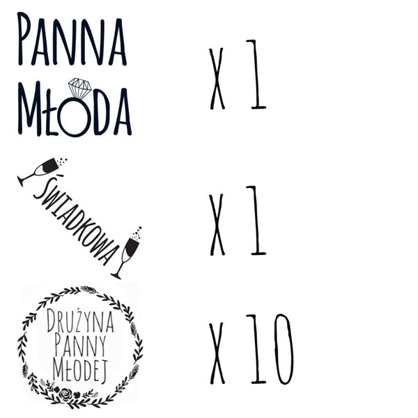 Gry   Zestaw 12 CZARNYCH tatuaży na wieczór panieński